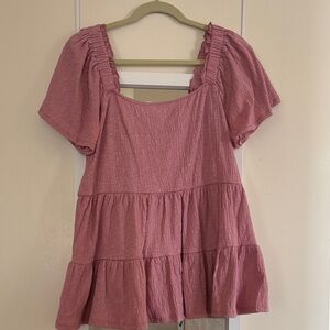 Arula Pink Babydoll Top